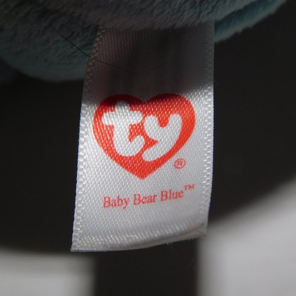 2016 Ty Baby Blue Bear 10" stuffed Tan Bear in Blue Hooded Pjs Pajamas Plush - Picture 6 of 7